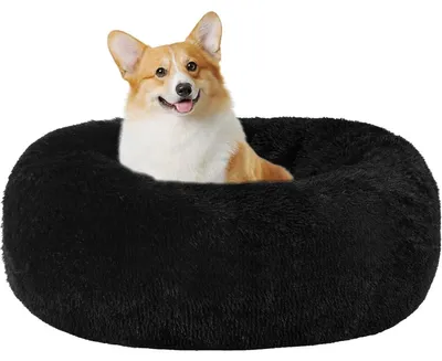 Productafbeelding van Hondenbed, orthopedisch, rond, maat L, 70 x 70 x 20 cm, zwart