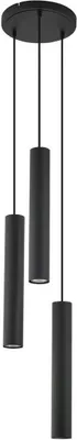 Produktbild von Lindby Hängeleuchte Joffrey, Ø 24 cm, schwarz, 3-flg., GU10