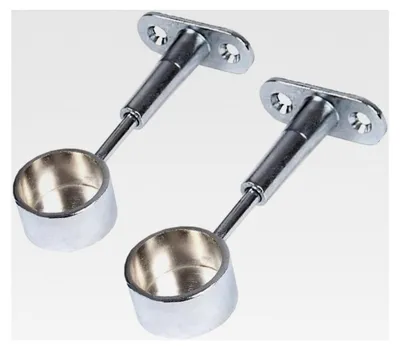 Produktbild von Verchromte Metall Kleiderstangenhalter ø 25mm, 1 Paar Deckenhalter für Garderobenstangen
