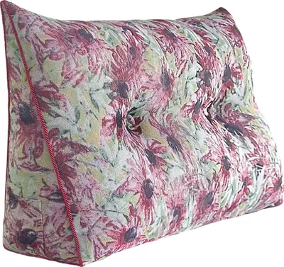 Immagine prodotto di Cuscino poggiatesta ergonomico in look lino, cuscino da lettura, cuscino per lo schienale, cuscino per il riposo, cuscino decorativo