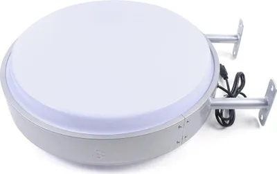 Produktbild von LED Werbeschild, runder doppelseitiger Acryl-Leuchtkasten, gelb für Geschäfte