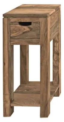 Produktbild von MASSIVMOEBEL24.DE Beistelltisch Sheesham 29x29x65 grau geölt NATURE GREY #31