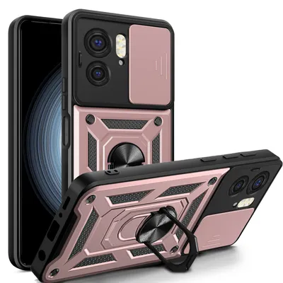 Produktbild von Outdoor Panzer Hülle Motorola Edge 40 Handyhülle mit Kameraschutz Ringhalter Rosegold