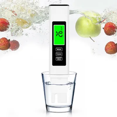 Produktbild von M18C 4-in-1 Wassertester TDS EC Temperatur Messgerät 0-9990 ppm Digital LCD Tester für Trinkwasser Aquarium Pool Hydroponik Wasserqualität °C/°F Sonde