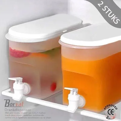 Productafbeelding van Famanu drankdispenser met kraan - water- en sapdispenser - 2 stuks