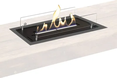 Produktbild von Xaralyn Ethanol-Kamin - Ethanolbrenner L - mit Einbauprofiel - schwarz - 3 kW Heizung - einfach einzubauen - sicher - Einbaukamin - echte Flammen