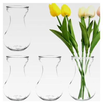 Produktbild von 4 Stück Glas-Hyazinthenvasen – Transparente hydroponische Pflanzgefäße für Wohnzimmer, Büro und vielseitige Raumdekoration