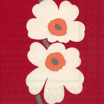 Produktbild von Servietten 33x33 cm - UNIKKO 60TH ANNIVERSARY red