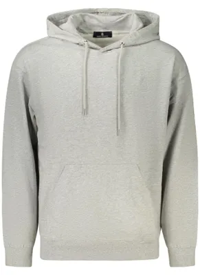 Produktbild von Graues Herren Sweatshirt: Langarm Hoodie mit Stickerei und Tasche
