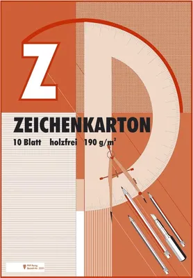 Produktbild von Zeichenkarton DIN A2 190 g/qm, 10 Blatt, 1 Block