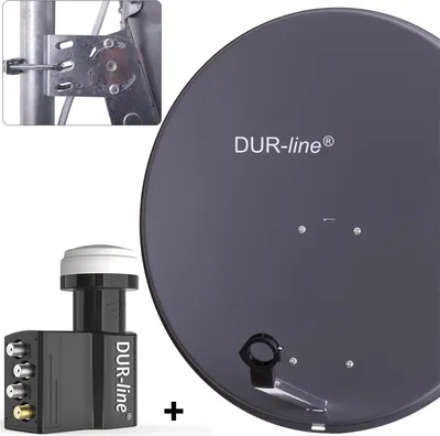 Produktbild von DUR-line MDA 80 Satellitenschüssel anthrazit + Unicable LNB UK 104