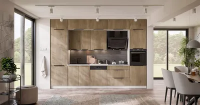 Produktbild von Küche CREMONA NAGU 340 cm Eiche hell Küchenzeile Küchenblock Singleküche Einbauküche