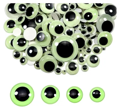 Produktbild von 300 Stück Selbstklebende Wackelaugen aus Kunststoff für DIY Kunsthandwerk und Dekoration (8 10 12 15mm)