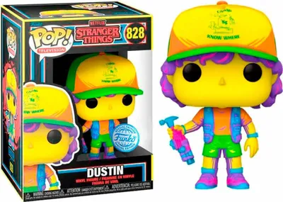 Image de Funko Pop! Stranger Things - Dustin w Czarnym Świecącym Wydaniu Exclusive