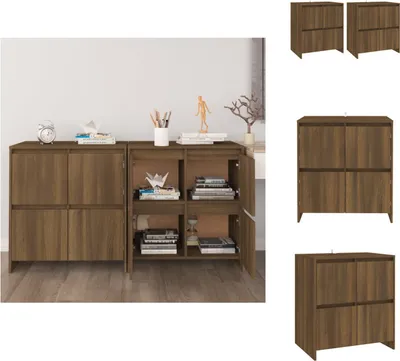 Produktbild von vidaXL Sideboards 2 Stk. Eiche Braun 70x41x75 cm Holzwerkstoff -  Sideboards