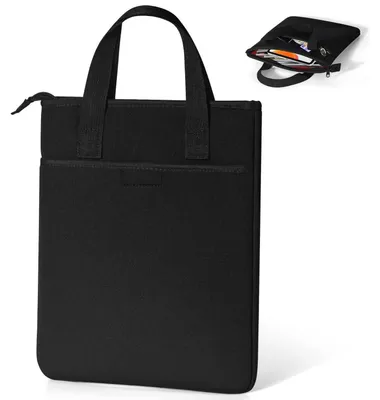 Zdjęcie produktu dla Torba aktówka A4, etui na dokumenty, neopren, 35x28x2 cm, czarno-czerwona, z zamkiem