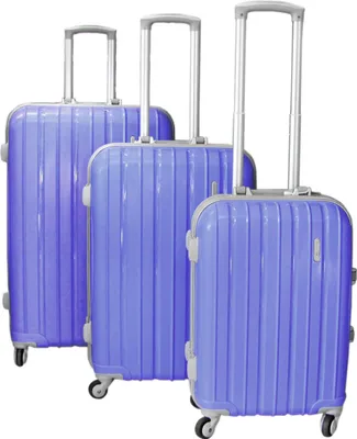 Produktbild von Linder Exclusiv PREMIUM COLOR ALUMINUM Hartschalenkoffer mit Aluminiumrahmen 3er Set Trolley Handgepäck Reisekoffer Koffer Leicht mit 4 Rollen Rollkoffer Hartschale TSA Schloss  MC3058  Flieder