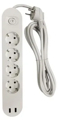 Produktbild von Ikea KOPPLA Vierfachsteckdose/2 USB-Anschlüsse (3m)