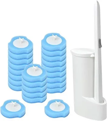 Produktbild von Toilettwerg mit Schwamm-Bürstekopf - effizient reinigen - 24 Stück Nachfüllkopf