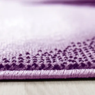 Produktbild von Villa Möbel Pluiva Wohnzimmer-Teppich, Designteppich, Abstrakt Wellen Design, Farbe:Lila, Grösse:80x150 cm