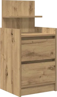 Produktbild von Nachttisch mit 2 Schubladen Artisan-Eiche 38x34x80 cm
