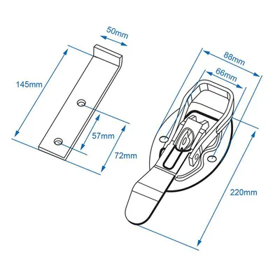 Produktbild von Anhängerverriegelung 220x40mm + Stange