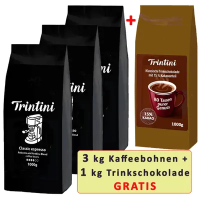 Produktbild von Trintini Set Espresso und Trinkschokolade 3+1 x 1kg