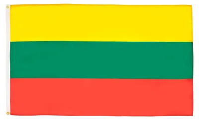 Produktbild von Litauische Flagge, 90 x 60 cm, 100% Polyester, mit Metallösen, 2 Stück