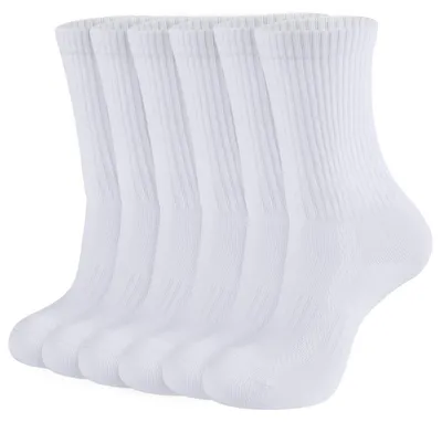 Productafbeelding van Dames sokken, 6 paar, tennissokken, katoen, ademend, sport, maat 35-38, 39-42, wit