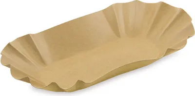Produktbild von 250 Pappschalen oval FF 17,5x10,5x3 cm braun – Pommesschale mit Fettbarriere