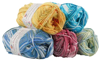 Farbverlaufsgarn Cotton Passion Multi 50g #14803 beige- orange- gelb