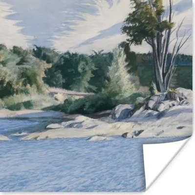 Produktbild von MuchoWow® Poster Weißer Fluss bei Sharon - Edward Hopper 30x30 cm - Wandposter - Printing