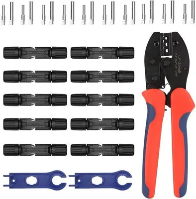 Productafbeelding van Krimptang set 2,5/4/6 mm² - inclusief 10 paar PV connectoren - ideaal voor zonne-energie installaties - Vemera