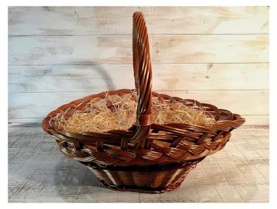 Produktbild von Handgemachter Präsentkorb aus Weide, groß, 40 cm mit Henkel