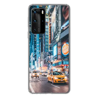 Produktbild von MuchoWow® Handyhülle Schutzhülle Hülle für Huawei P40 Pro New York bei Nacht Silikon Softcase Handy Hülle - Schutz