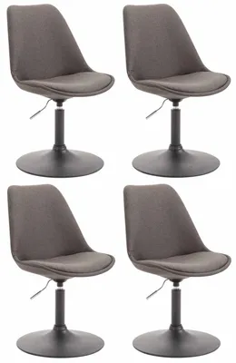 Produktbild von CLP 4er Set Esszimmerstühle Maverick Stoff drehbar und stufenlos verstellbar - Farbe: dunkelgrau, Gestellfarbe: schwarz