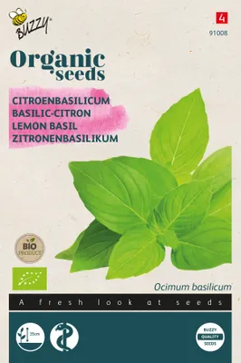 Productafbeelding van Citroenbasilicum | Biologisch basilicumzaad van Buzzy Seeds [Te gebruiken tot 07/2023]