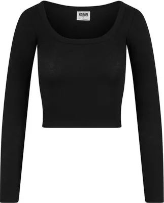 Produktbild von Urban Classics Langarmshirt Damen Ladies Organic Rib Jersey Wide Neck Longsleeve schwarz L