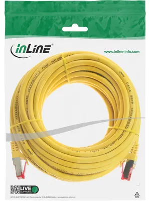 Produktbild von InLine Patchkabel, S/FTP (PiMf), Cat.6, 250MHz, PVC, Kupfer, gelb, 30m, 30 m, Cat6, S/FTP (S-STP), RJ-45, RJ-45, Gelb
