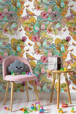 Produktbild von Coloray Fototapete 250x104 cm An Einer Wand Latex Latextapete - Mandala-Vögel verlässt.