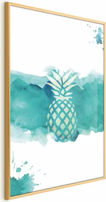 Produktbild von Posterpapier Poster - Watercolor Pineapple 40x60 cm Blätter b-C-0288-ao-a