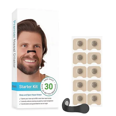 Obrázok produktu pre Nosové dilatátory proti chrápaniu nosový dilatátor na lepšie dýchanie počas spánku a športu magnetické pásky sada 10 párov - NasalClip