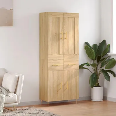 Produktbild von vidaXL Highboard Sonoma-Eiche 69,5x34x180 cm Holzwerkstoff