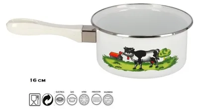 Productafbeelding van Steelpan - Ø16 cm - geglazuurd - alle warmtebronnen - model Koe