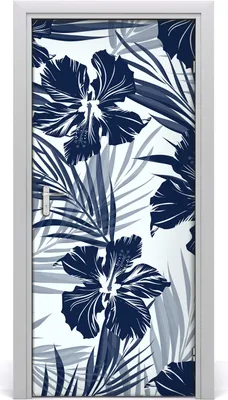 Produktbild von Tulup Türaufkleber 95x205 cm Dekorative Aufkleber Selbstklebend Wasserdichte Tapete Abnehmbar Schlafzimmer Wohnzimmer Wohnkultur - tropische Blumen