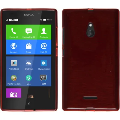 Produktbild von PhoneNatic Case kompatibel mit Nokia XL - rot Silikon Hülle brushed + 2 Schutzfolien