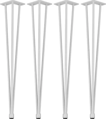 Produktbild von Natural Goods Berlin HAIRPIN Legs Adjustable, Haarnadelbeine, höhenverstellbar, Tischbeine, Tischgestell, Weiß, 72 cm, 4 Stück