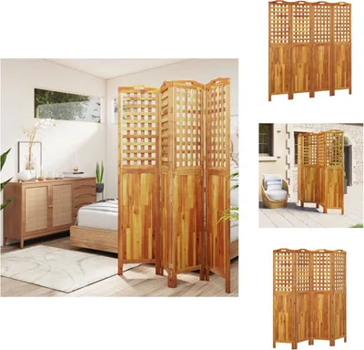 Image de vidaXL Paravent 4 pcs. 162x2x180 cm bois massif acacia - Séparation de pièce