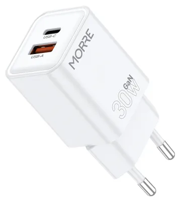 Productafbeelding van Tiross USB-C lader, 30W GaN netadapter met USB-A poort, PD 3.0 en QC 3.0