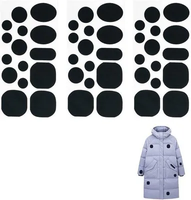 Produktbild von Reparatieset mit 3 Strijkpatches - Nylon - Verschillende Größen - Schwarz